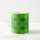 Mug Fleur de vie - motif de timbre - vert (Devant gauche)