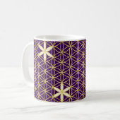 Mug Fleur De Vie - motif sans soudure - doré (Devant gauche)