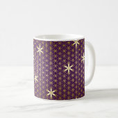 Mug Fleur De Vie - motif sans soudure - doré (Devant droit)