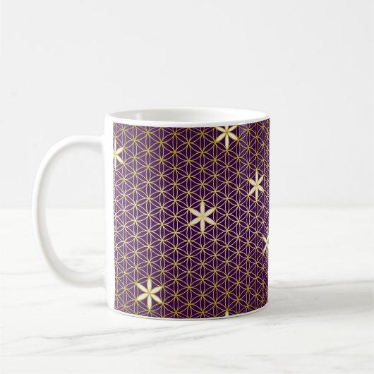 Mug Fleur De Vie - motif sans soudure - doré (Gauche)