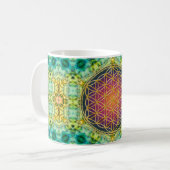 Mug Fleur de vie - or - fractale 2 (Devant gauche)