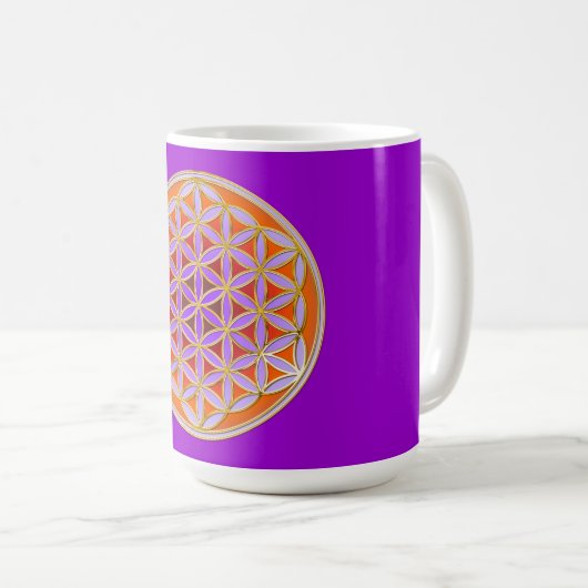 Mug Fleur De Vie - Style Bouton 04 (Devant droit)