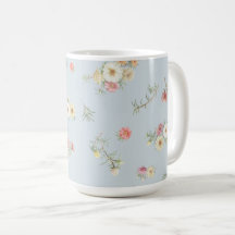 Fleur d'eau douce bleu gris mousse rose