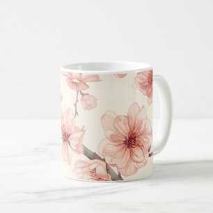 Mug Fleur délicate de cerisier sans couture florale