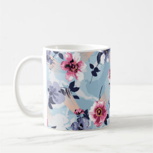 Mug fleur design motif textile illustration, arrière