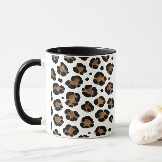 Mug Fleur – Dessin Élégant de Rose (Avec donut)
