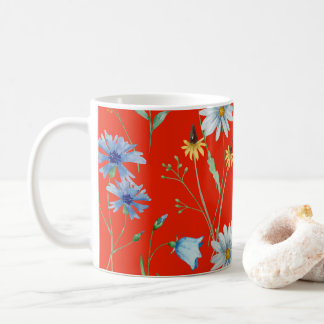 Mug Fleur d'été rouge brillant