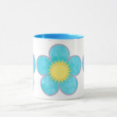 Mug Fleur d'été sarcelle gras (Centre)