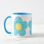Mug Fleur d'été sarcelle gras (Gauche)
