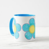 Mug Fleur d'été sarcelle gras (Devant gauche)