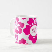 Mug fleur d'hibiscus tropical hawaii rose (Devant gauche)