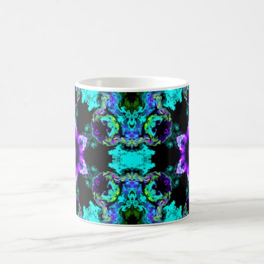 Mug Fleur d'hippie psychédélique violet Turquoise et n (Centre)