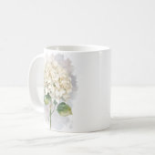 Mug Fleur d'hortensia blanc à l'aquarelle délicate (Devant gauche)