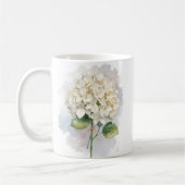 Mug Fleur d'hortensia blanc à l'aquarelle délicate (Gauche)