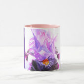 Mug Fleur d'Iris Violet Aquarelle Femme Irises  (Centre)