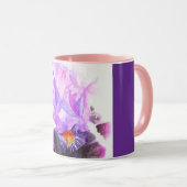 Mug Fleur d'Iris Violet Aquarelle Femme Irises  (Devant droit)