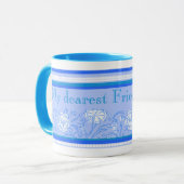 Mug fleur d'œillet bleu cher ami (Devant gauche)