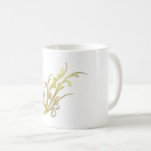Mug Fleur d'or fausse de luxe abstrait (Devant droit)