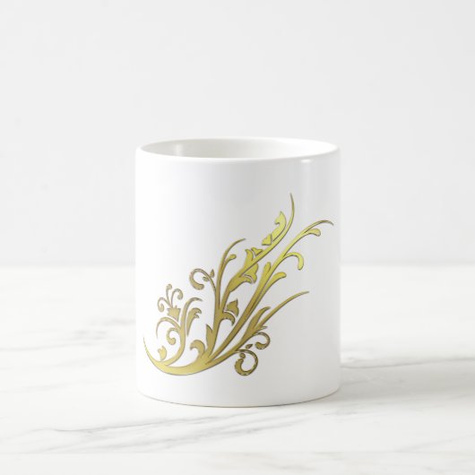 Mug Fleur d'or fausse de luxe abstrait (Centre)