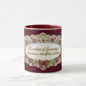 Mug Fleur du mois de janvier Œillet Citation de mère (Centre)