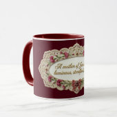 Mug Fleur du mois de janvier Œillet Citation de mère (Devant gauche)