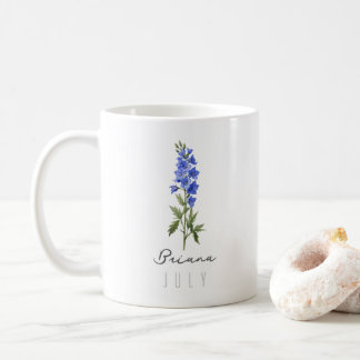Mug Fleur du mois de juillet avec nom – Chèvrefeuille