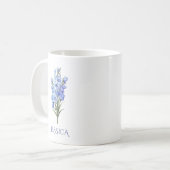 Mug Fleur du mois de juillet Delphinium bleu (Devant gauche)