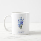 Mug Fleur du mois de juillet Delphinium bleu (Gauche)