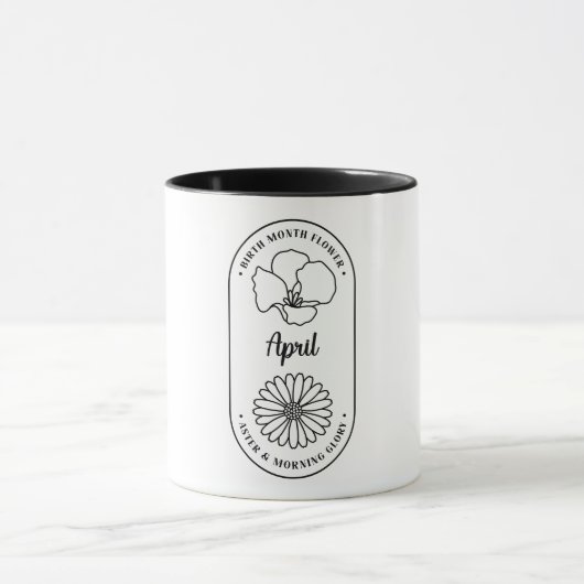 Mug Fleur du mois de naissance Avril Aster Glory Morni (Centre)