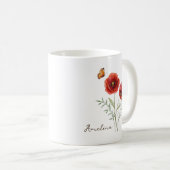 Mug Fleur du mois de naissance Coquelicot (Devant droit)