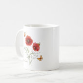 Mug Fleur du mois de naissance Coquelicot (Devant gauche)