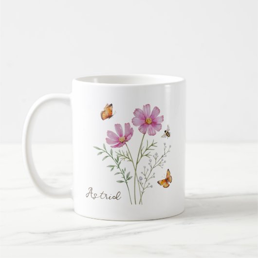 Mug Fleur du mois de naissance Cosmos (Gauche)