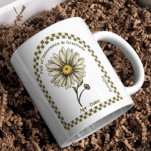 Mug Fleur du mois de naissance d'avril personnalisée