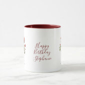 Mug Fleur du mois de naissance de juin Rose rouge Cade (Centre)