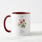 Mug Fleur du mois de naissance de juin Rose rouge Cade (Gauche)