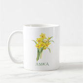 Mug Fleur du mois de naissance de mars Jonquille jaune (Gauche)