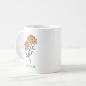 Mug Fleur du mois de naissance d'octobre Souci orange (Devant gauche)