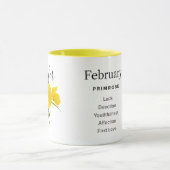 Mug Fleur du mois de naissance-Février personnalisé (Centre)