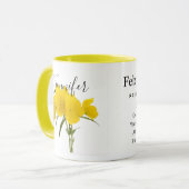 Mug Fleur du mois de naissance-Février personnalisé (Devant gauche)