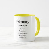Mug Fleur du mois de naissance-Février personnalisé (Devant droit)