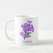 Mug Fleur du mois de naissance février Violet pourpre (Gauche)