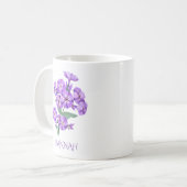 Mug Fleur du mois de naissance février Violette violet (Devant gauche)