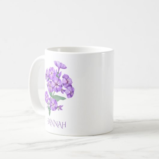 Mug Fleur du mois de naissance février Violette violet (Devant gauche)
