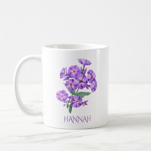 Mug Fleur du mois de naissance février Violette violet (Gauche)