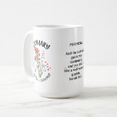 Mug Fleur du mois de naissance JANVIER Nom personnalis (Devant gauche)