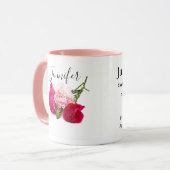 Mug Fleur du mois de naissance -Janvier personnalisé (Devant gauche)