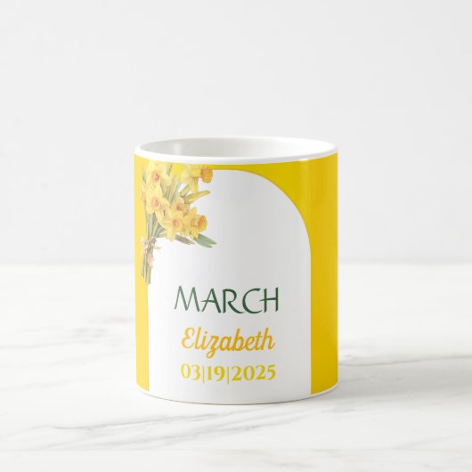 Mug Fleur du mois de naissance mars Daffodique personn (Centre)