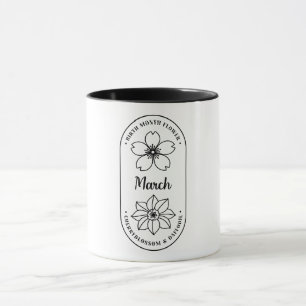 Mug Fleur du mois de naissance Mars Fleur de cerisier