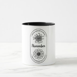 Mug Fleur du mois de naissance Novembre Chrysanthème
