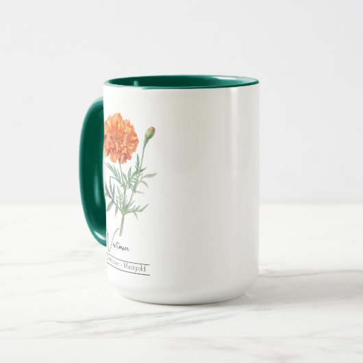 Mug Fleur du mois de naissance Octobre Marigold (Devant gauche)